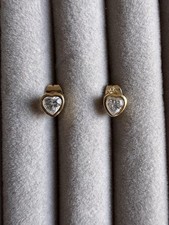 0.5 CT Heart Cut Mossanite Stub Earrings 18K Gold Plated