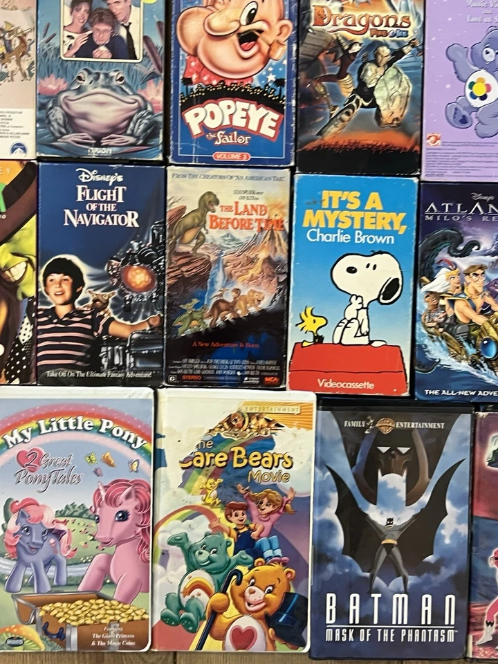 Lot Of 27 Vintage VHS Cartoons Movies Care Bears Batman Snoopy Power Rangers - Image 4 of 4