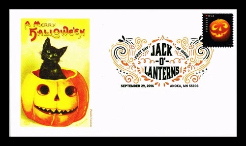 US COVER HALLOWEEN JACK O LANTERNS FIRST DAY ISSUE PANDA CACHET