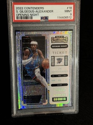 Shai Gilgeous-Alexander—2022 Contenders—Opening Night Ticket—SSP—/25—PSA 9—POP 2