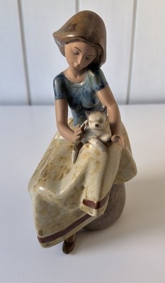 Lladró Figur 2169 Mädchen mit Katze | Daisa 1986 | Spanien ca.21cm