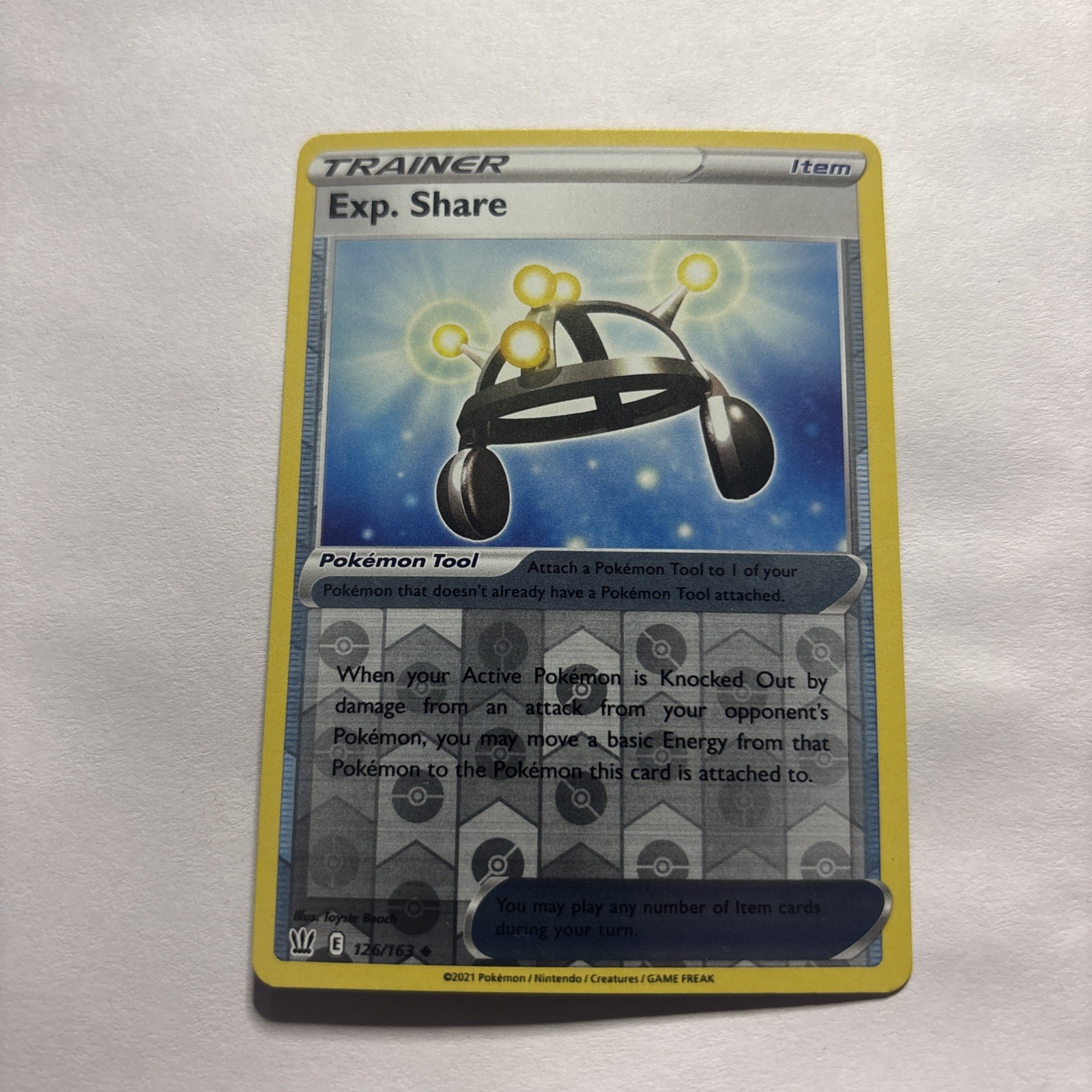 Exp. Share 126/163 Reverse Holo Pokemon Battle Styles LP