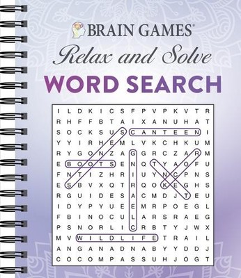 Brain Games - Relax and Solve: Word Search (Purple) (Spiral Bound)