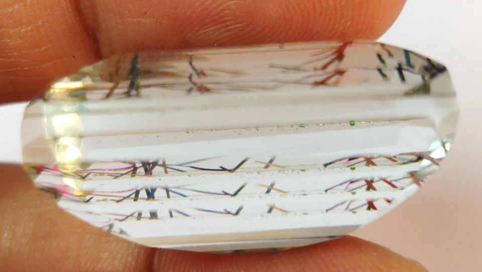 AAA+ 86.40 Ct. Large Rutilated Quartz Emerald Cut Loose Gemstone Gift for Women - Image 3 of 4