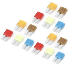 15pcs Car Circuit Micro2 Blade Fuse Assorted Kit 5A 7.5A 10A 15A 20A