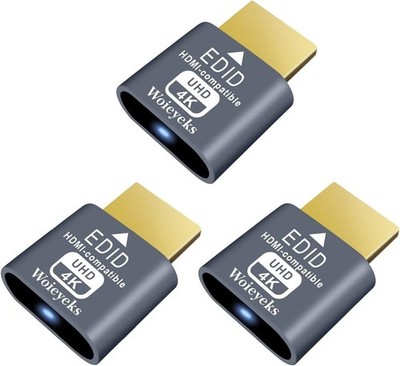3 Pack HDMI Dummy Plug 4K HDR,Virtual Monitor EDID Emulator, Headless Display...