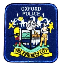 OXFORD ALABAMA AL Police Patch CITY SEAL FARMER MOUNTAINS SAILBOATS 4S