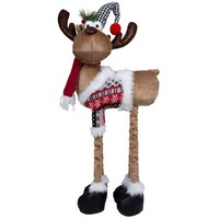 Weihnachtsdeko Elch Stehend 95Cm Ausziehbare Beine Rentier Stoff Figur Hirsch