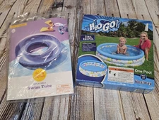 H2OGO! Bestway Pool 27 Gallon And Inflatable Swim Tube 36" Together