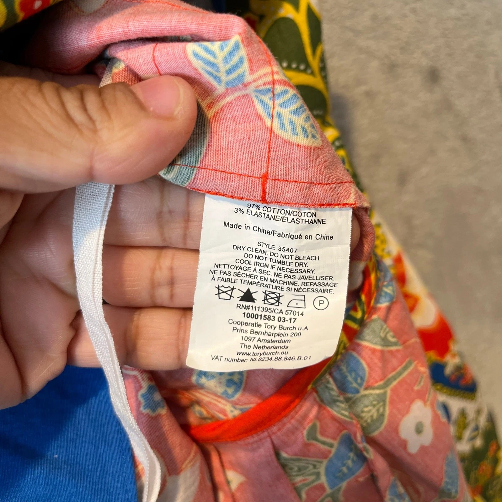 Abito Tory Burch Fernanda Samba Batik fiore arancione taglia 6 floreale cotone estivo