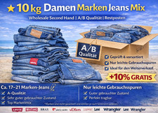 ⭐10kg Damen Marken Jeans Wholesale Second Hand Hosen A/B Qualität Restposten