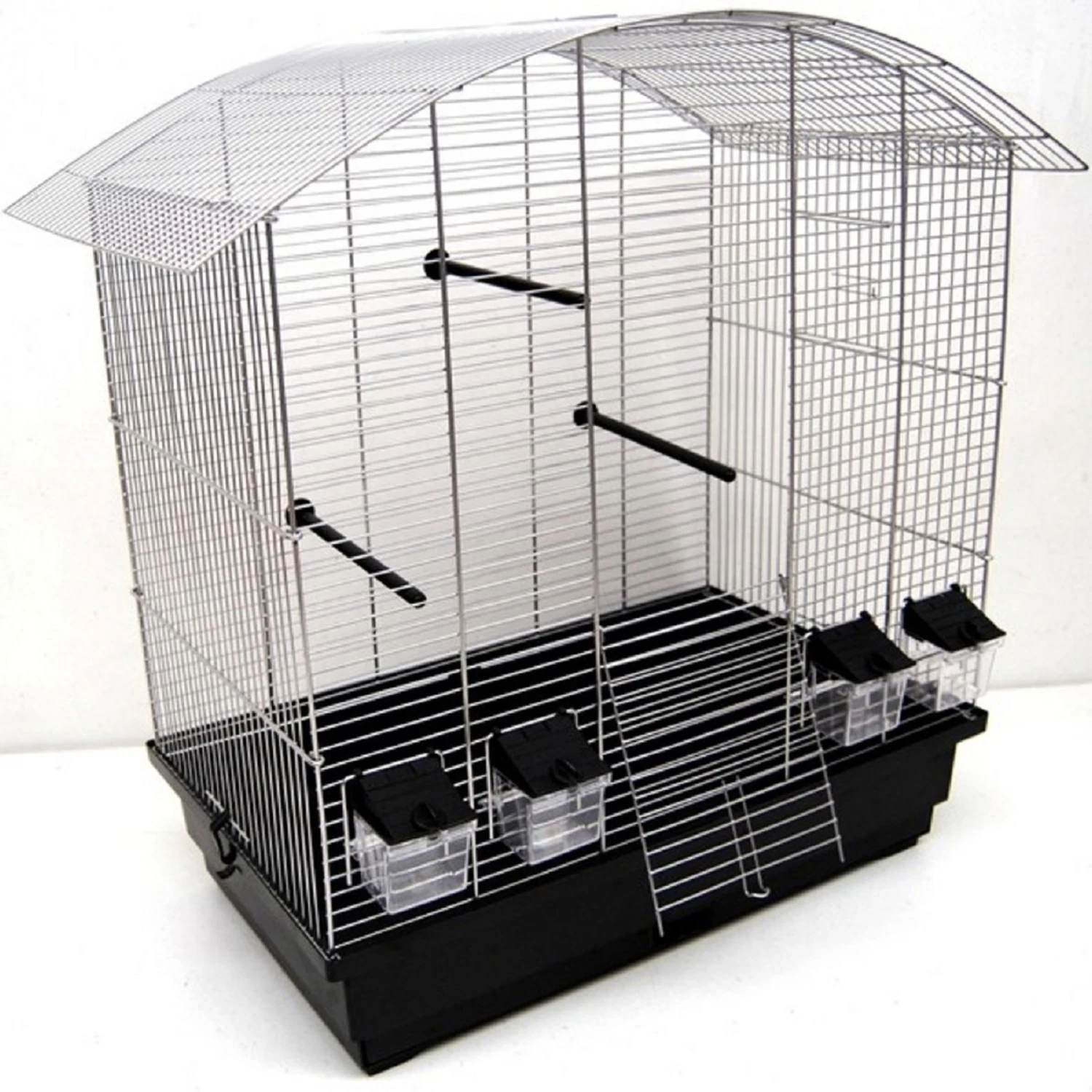Ula Bird Cage, Bird House With Accessories, Chrome/Black