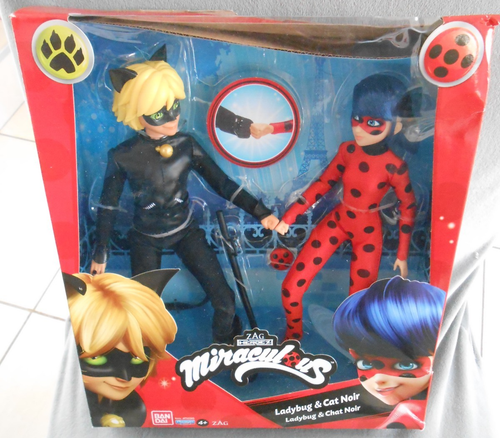 Bandai - Miraculous Ladybug - Pack de 2 Poupées mannequin 26 cm - Ladybug et Chat Noir - 39810
