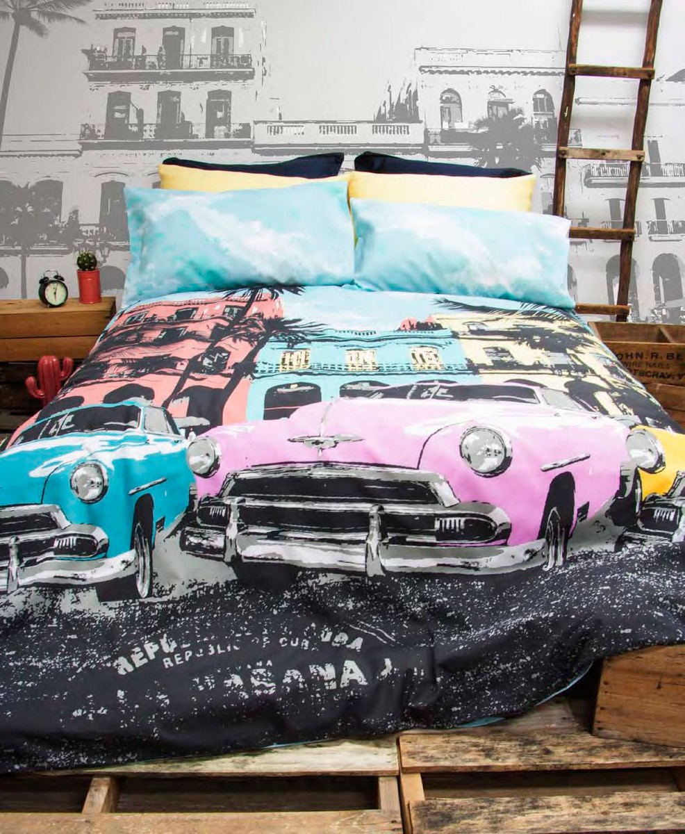 Queen Bed Retro Home 180tc Havana Chevrolet Car Quilt Doona Cover