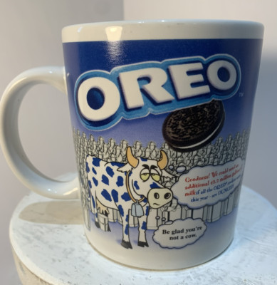 Ceramic Mug Nabisco OREO Cookie Moo More Milk! Set of 2 VTG