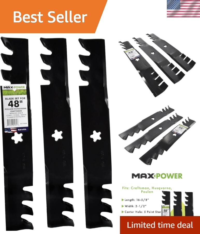 48-Inch 3-Blade Commercial Mulching Kit Replaces OEM 173921 for Mowers