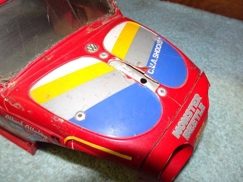 Vtg 1986 Tamiya Original Monster Beetle Body Shell Junkyard Cracks Rough Parts - Picture 7 of 15