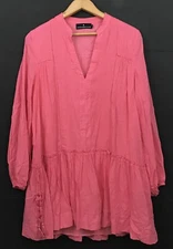 Pomander Place by Tuckernuck Pink Ophelia Cotton Dress Beaded Cover-up Size M