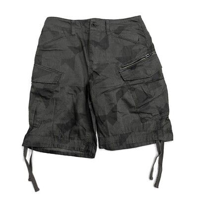G-STAR Men's Grey Rovic Camo Zip Bermuda Shorts RAW RRP £80