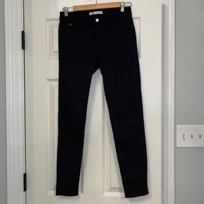 Zara Women's Black Mid Rise Skinny Jeans Sz 6 Ankle Flattering Minimalist Basic