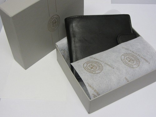 Motorbike Soft Black Leather Wallet Antique Pewter Emblem Gift Idea! Men's gift - Picture 10 of 10