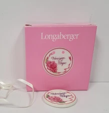 Longaberger Tie On 33677 1998 Oval Horizon of Hope Pink Flower