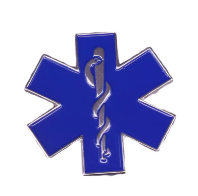 Anstecker Star of Life   Lebensstern in Blau   Rettungsdienst Pin Badge