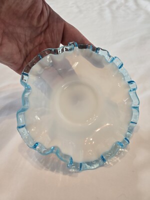 Vintage Fenton BLUECREST 6 Inch Ruffled Bowl/Dish 