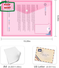 10 Pack File Folders,Plastic Envelope Folder,Us Letter Size Poly Envelopes with.