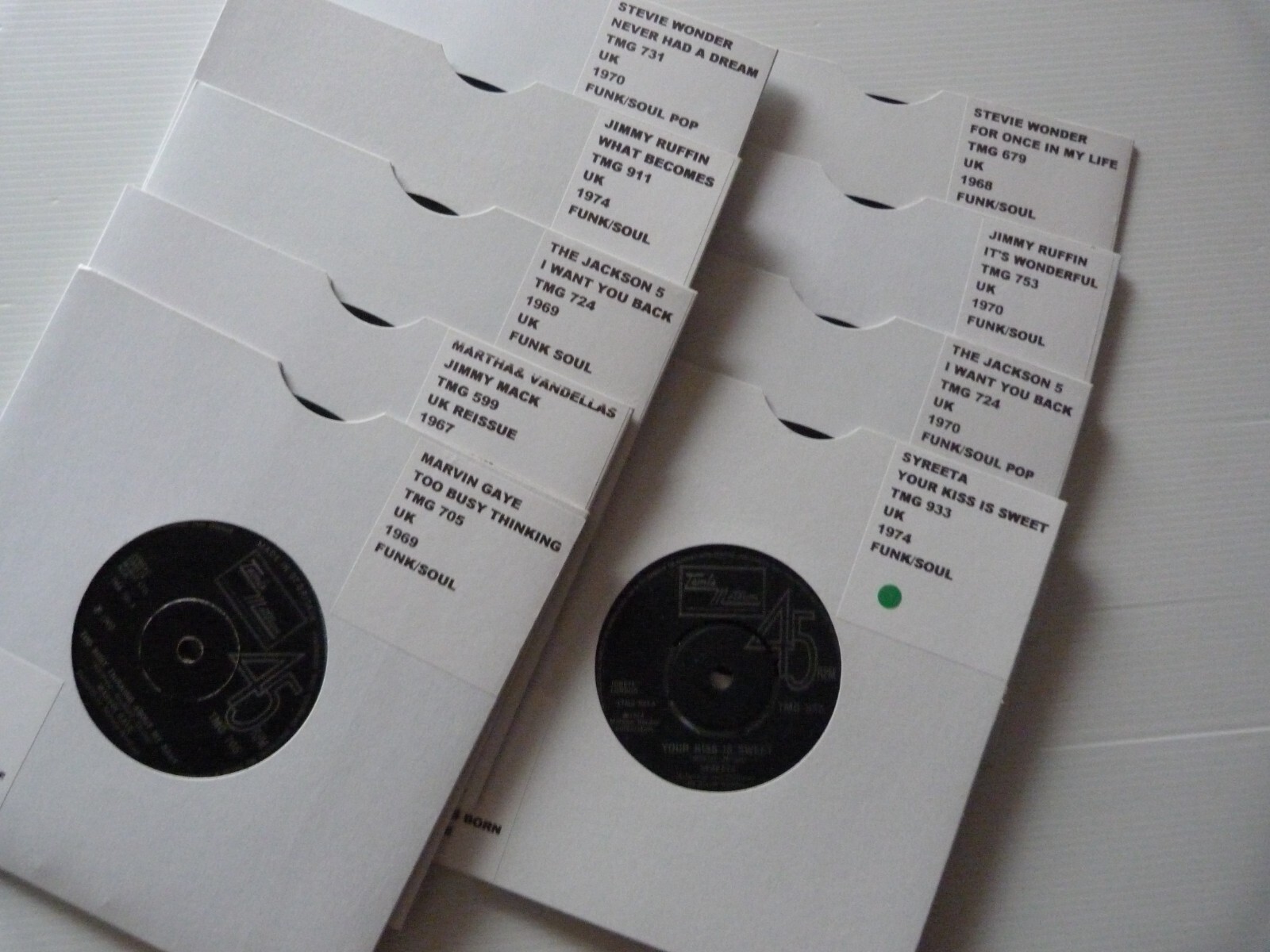 9 Vintage 1960s 1970s Motown 7-Inch Singles Job Lot