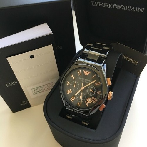 Emporio Armani Orologio Analogico Uomo con Cinturino in Ceramica AR1410 |  eBay