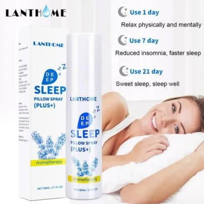 LANTHOME 60ml Aromatherapy Calm Deep Sleep Mist Pillow Spray With Lavender Oils Essential