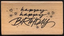 Hero Arts Happy Happy Birthday Rubber Stamp