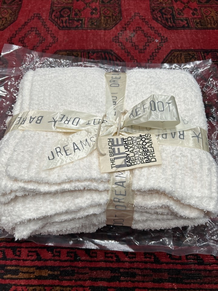 BAREFOOT DREAMS CozyChic Stripe Throw Blanket 45"x 60" Dove Gray/Cream