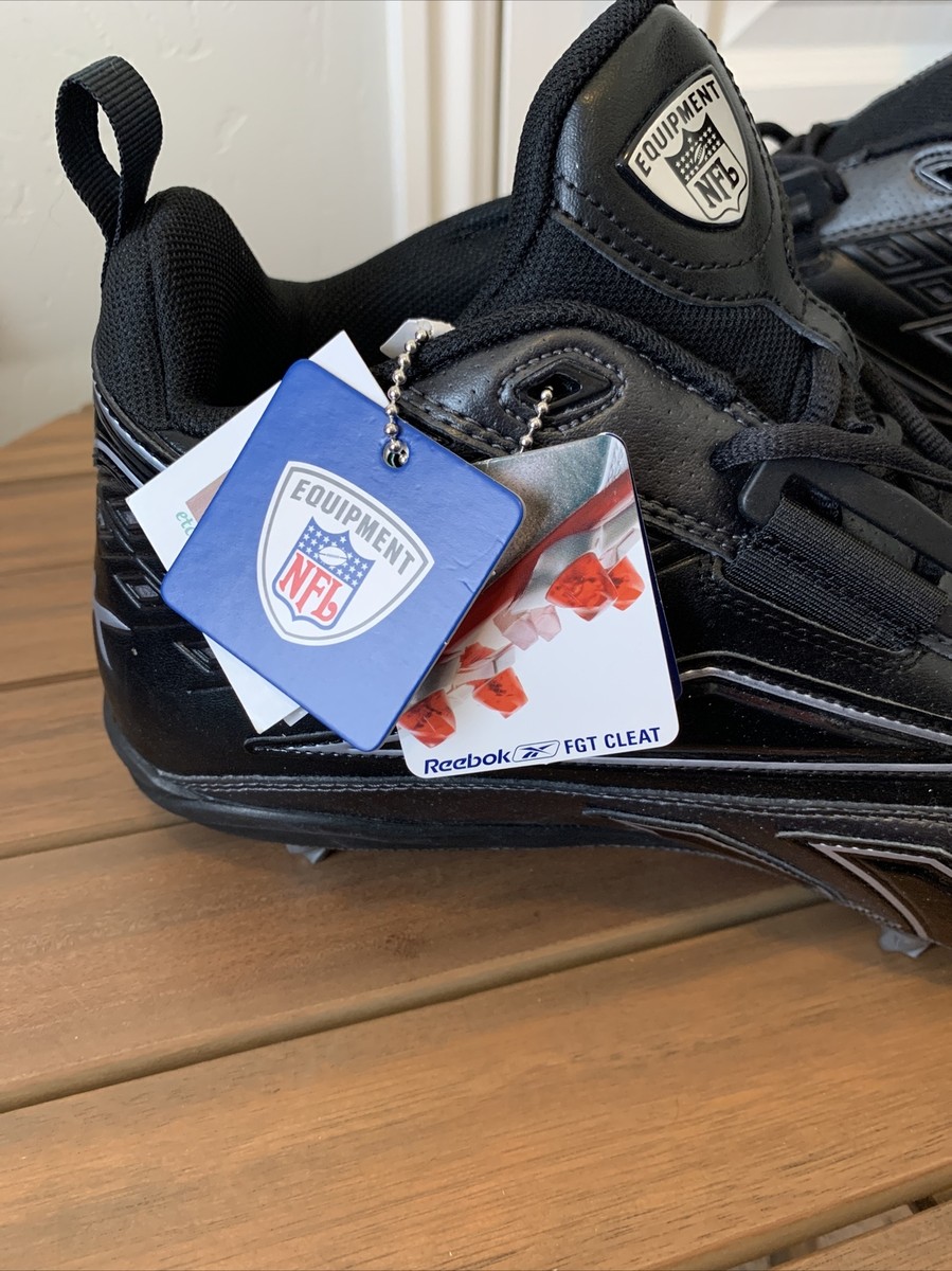 NFL Reebok Football Cleats Spat Strap Black Size 15 Men display picture 1