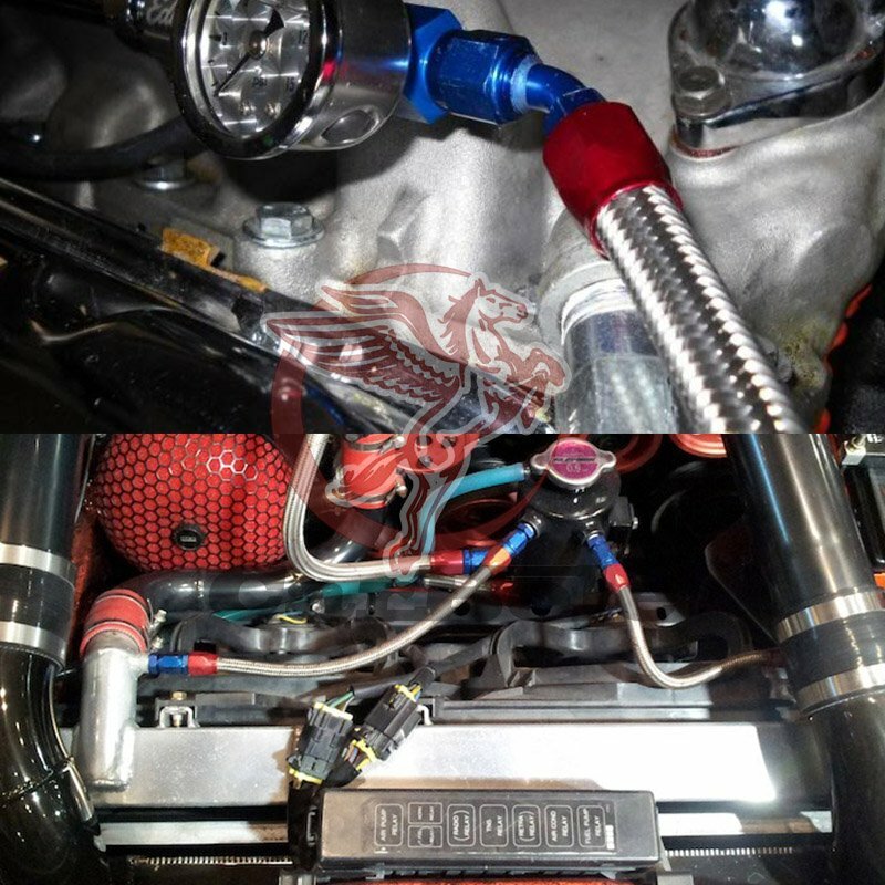 Universal Stainless Steel Braided Fuel Line 3/8 in 3 ft Length High