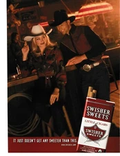 2001 VINTAGE PRINT AD - SWISHER SWEETS LITTLE CIGARS  COWBOY BAR MAN WOMAN