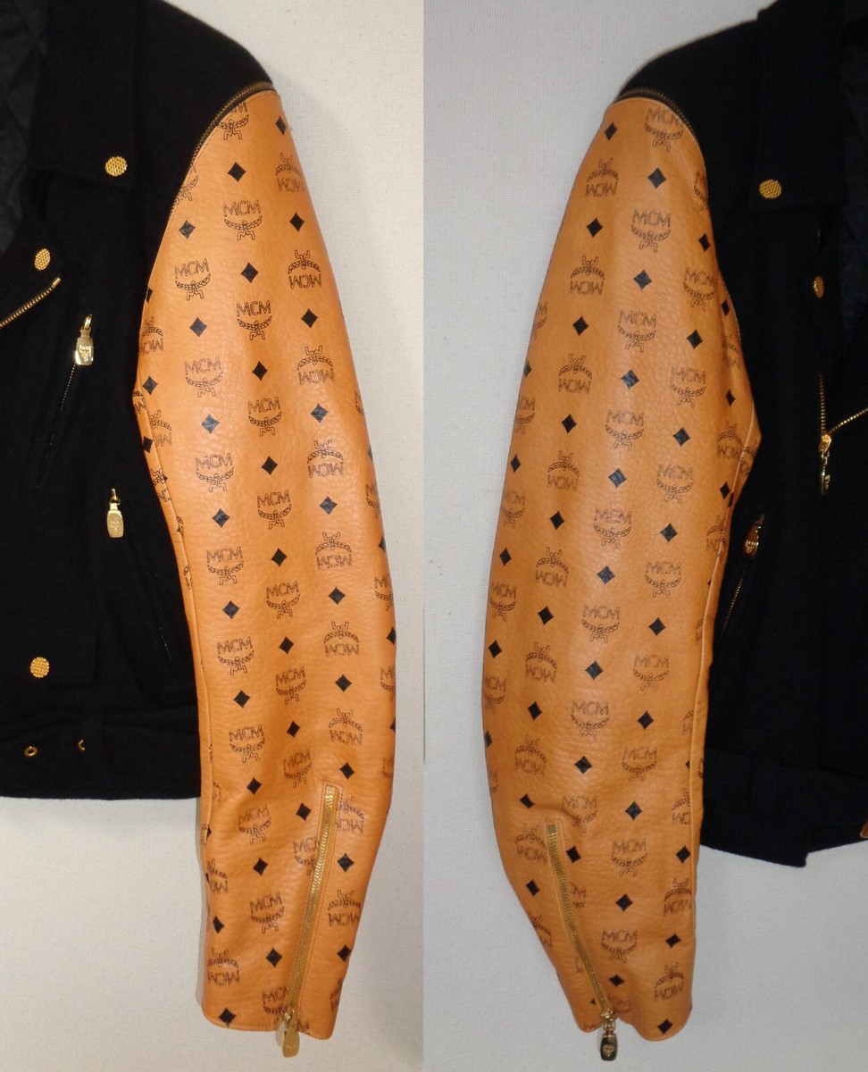 MCM by PHENOMENON VISETOS LEATHER SLEEVES RIDER JACKET 40 MCM by PHENOMENON VISETOS LEATHER SLEEVES RIDER JACKET 40