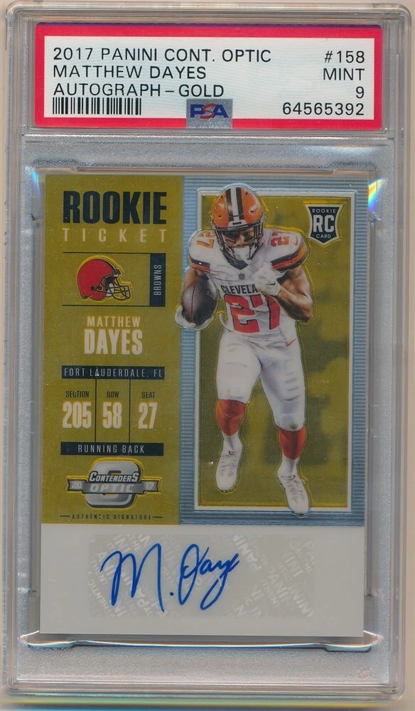Matthew Dayes Panini Contenders Optic #158 Autograph-Gold