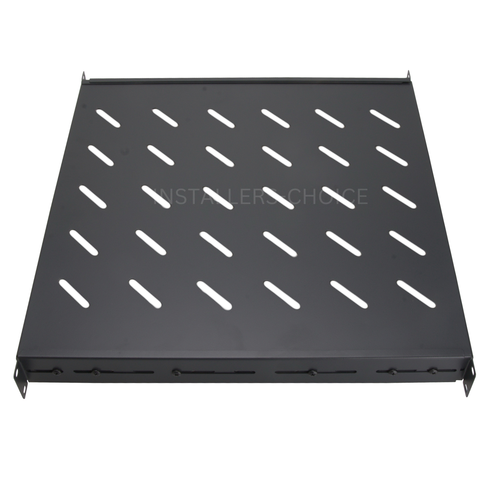 1U Vented Server Shelf 19" Adjustable Rack Mount 18"-42" Depth, 40lb Capacity - Picture 1 of 5