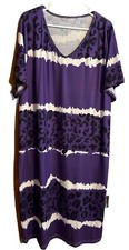 Women's 4XL Purple Leopard Print V-Neck Dress From Shein Curve