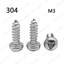 304 Stainless Steel Triangle Pan Head Self Tapping Screws M3