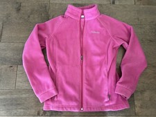 Girls Columbia size L 14/16 pink fleece zip up Jacket zipper pockets