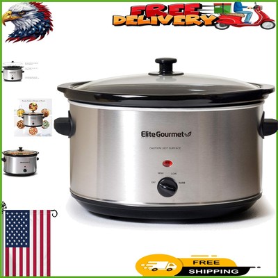 Stainless Steel 8.5 Qt Slow Cooker with Tempered Glass Lid & Cool-Touch Handles