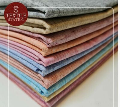 100% Natural Cotton Linen Fabric Soft Mlange Dress Craft Quilting Material  44" | eBay