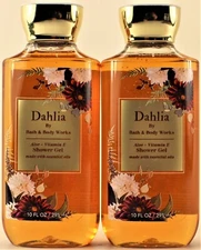 QTY 2 - Bath & Body Works DAHLIA Face Body Wash Shower Gel Shampoo 10oz