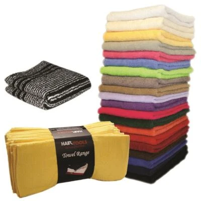 Hairtools Salon Towels PACK 12- ALL COLOURS - FREE P&P