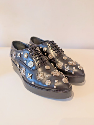 TOGA PULLA Black Leather and Metal Detail Embellished Brogues 39/9 with dustbag