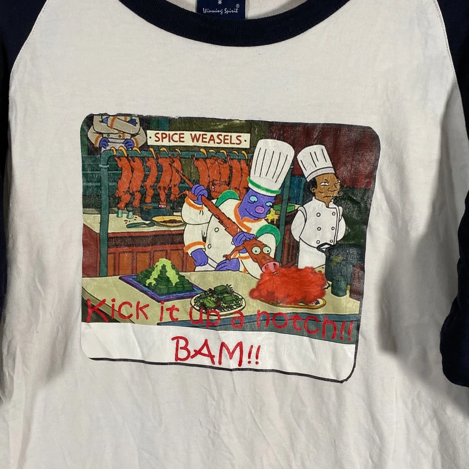 Futurama Shirt Mens Extra Large White Baseball Style TV Show Vintage Y2K 2000s - image 3 of 4