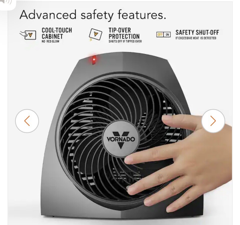 Vornado VH200 1500Watt Electric Portable Space Heater, Whole Room